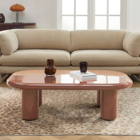 Table basse MOXY finition laquée brillante moka 120cm